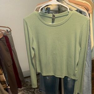 Alya Light Green Long Sleeve Blouse